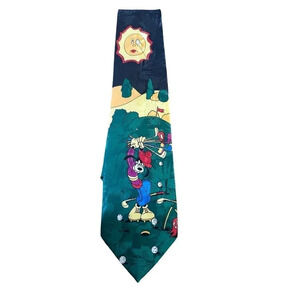 Disney Goofy Mickey Mouse Golf Novelty Silk Unique Necktie Cartoon Tie